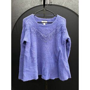 Elle Purple Lace Crewneck Sweater